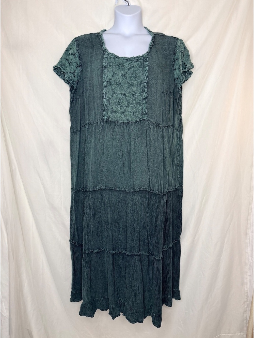 Y2K Boho Hippie Only Necessities Tiered Rayon Maxi 3X